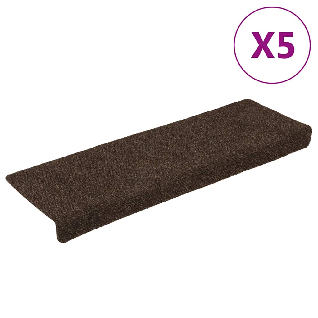 Vidaxl -Treppenmatten 15 St 65x21x4 cm Nadel braun
