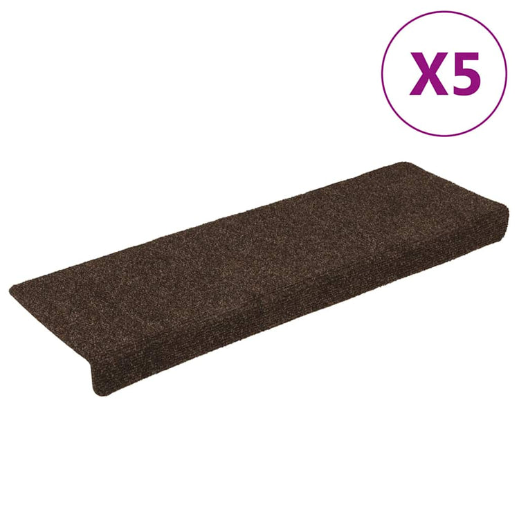 Vidaxl -Treppenmatten 15 St 65x21x4 cm Nadel braun