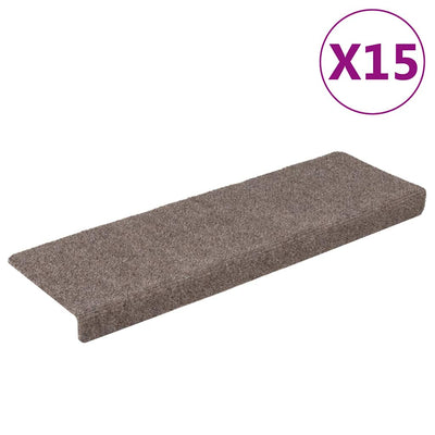 Vidaxl -Treppenmatten 15 ST 65x21x4 cm Nadel Filz creme -gelöscht