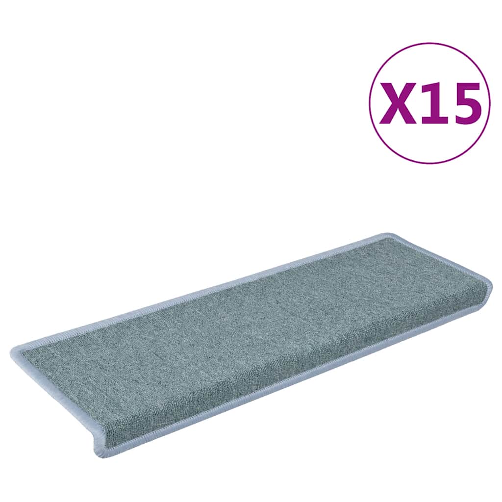 Vidaxl -Treppenmatten 15 ST 65x21x4 cm Blau