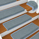 Vidaxl -Treppenmatten 15 ST 65x21x4 cm Blau