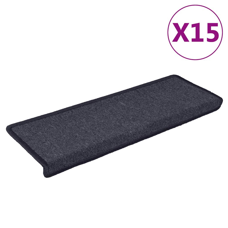 Vidaxl -Treppenmatten 15 ST 65x21x4 cm grau und blau