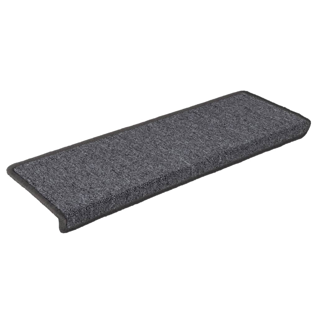 Vidaxl -Treppenmatten 15 ST 65x21x4 cm grau und schwarz