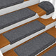 Vidaxl -Treppenmatten 15 ST 65x21x4 cm grau und schwarz