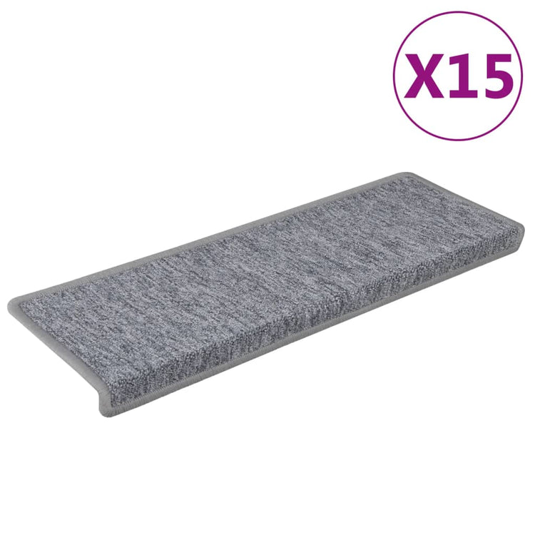 Vidaxl -Treppenmatten 15 ST 65x21x4 cm Weiß und Grau