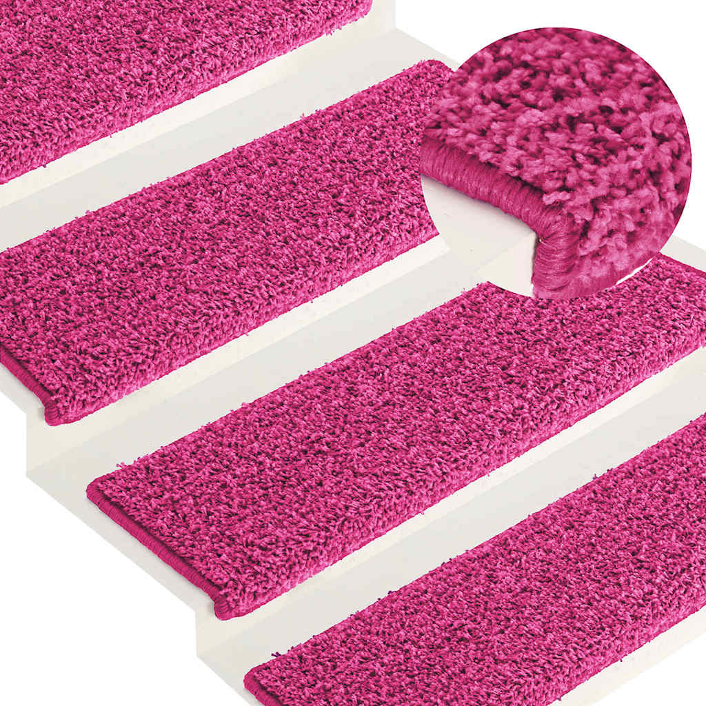 Vidaxl -Treppenmatten 15 ST 65x21x4 cm Pink