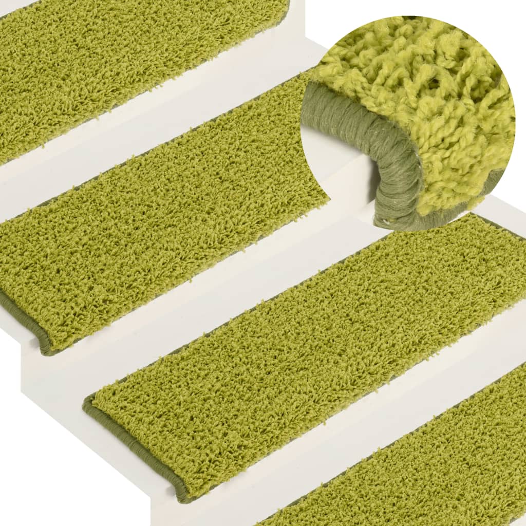 Vidaxl -Treppenmatten 15 ST 65x21x4 cm Grün