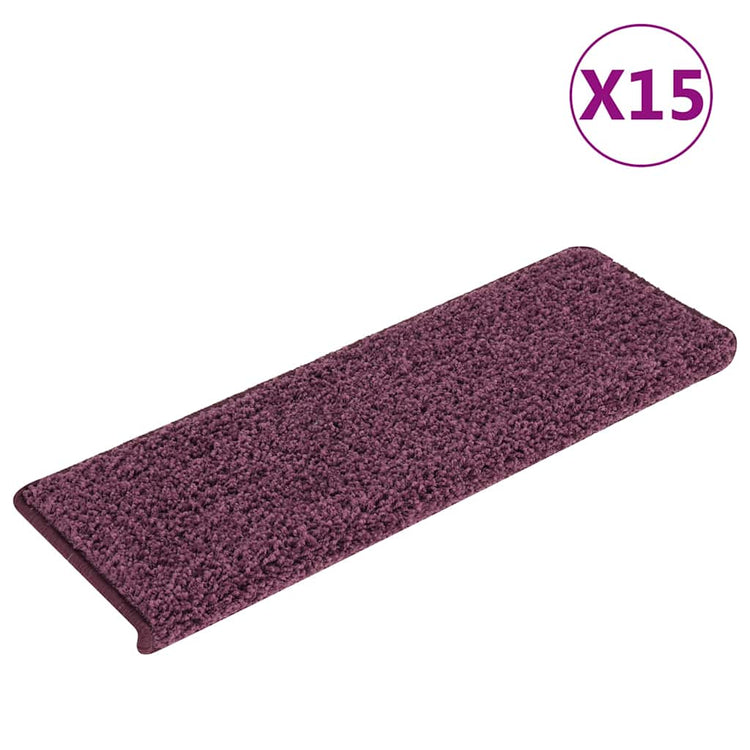 Vidaxl -Treppenmatten 15 ST 65x21x4 cm dunkelviolett