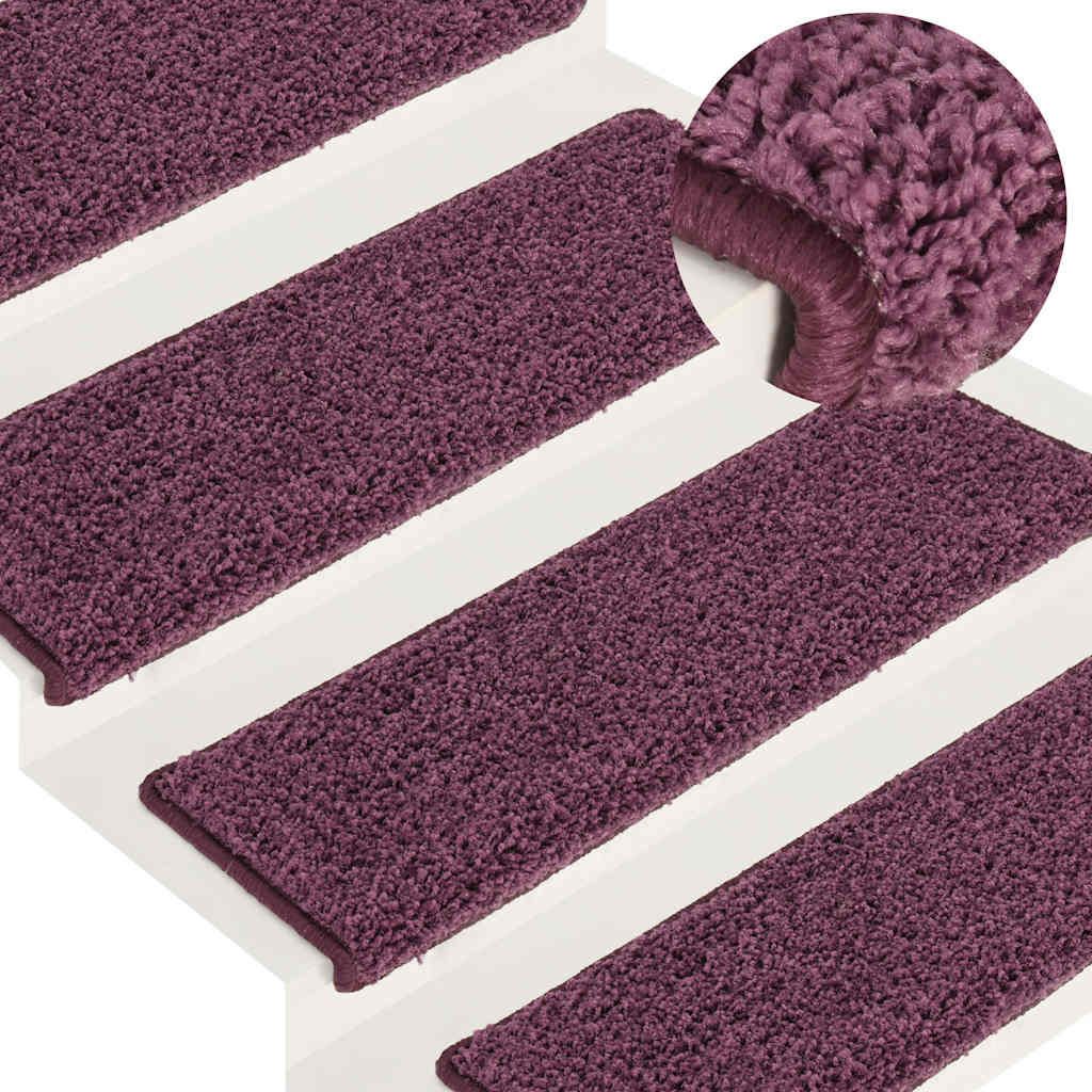 Vidaxl -Treppenmatten 15 ST 65x21x4 cm dunkelviolett