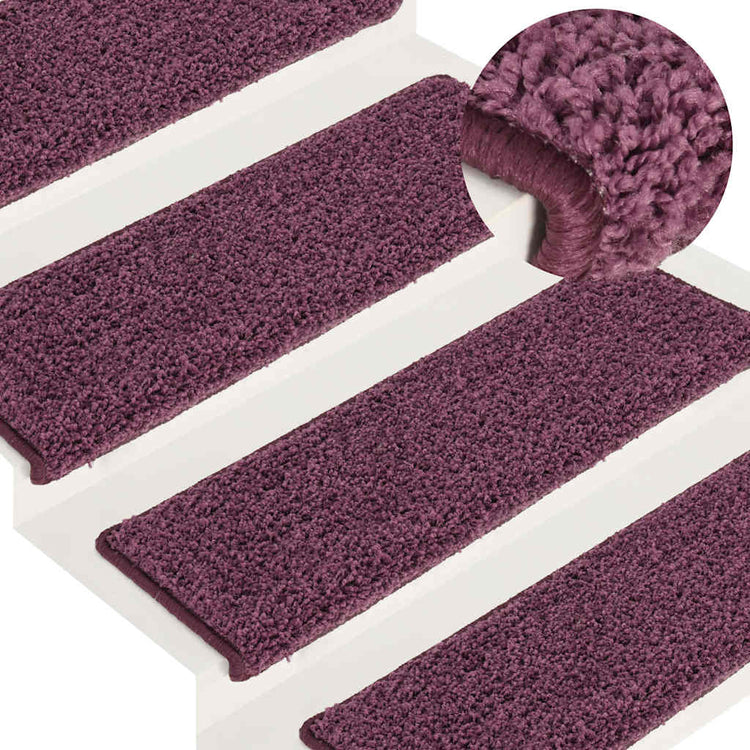 Vidaxl -Treppenmatten 15 ST 65x21x4 cm dunkelviolett