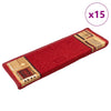 Vidaxl Treppenmatten Selbstadhäsiv 15 ST 65x21x4 cm Rot