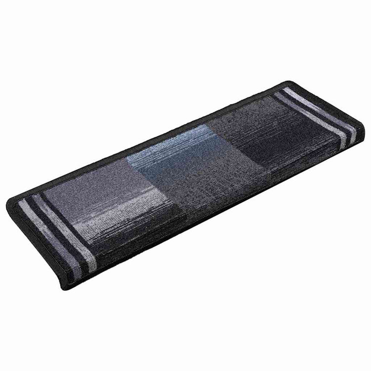 Vidaxl Treppenmatten Selbstadhäsiv 15 ST 65x21x4 cm schwarz und grau