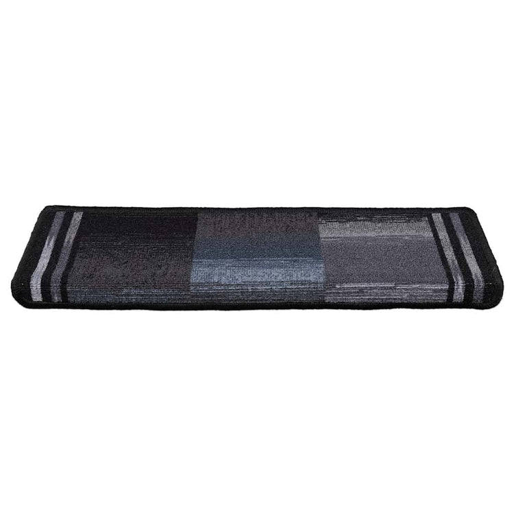 Vidaxl Treppenmatten Selbstadhäsiv 15 ST 65x21x4 cm schwarz und grau