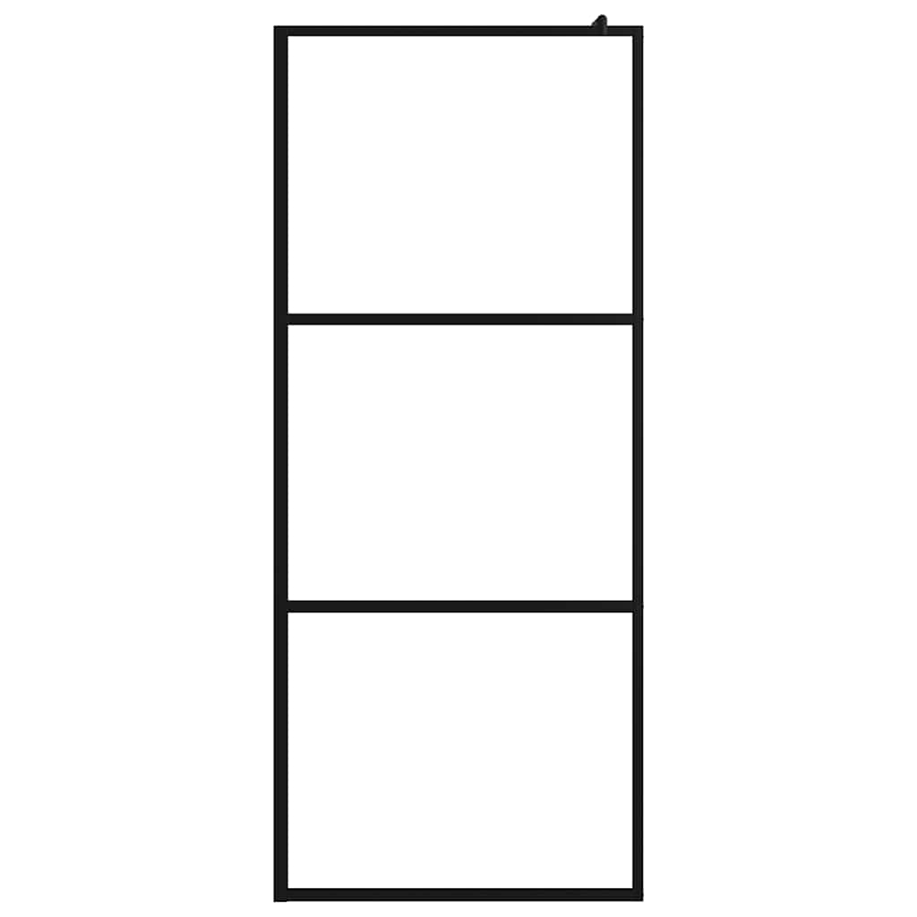 Vidaxl begehete Duschwand transparent 100x195 cm ESG Glas schwarz