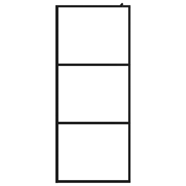 Vidaxl begehete Duschwand transparent 100x195 cm ESG Glas schwarz