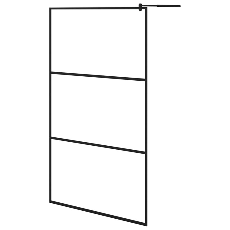 Vidaxl begehete Duschwand transparent 115x195 cm ESG Glas schwarz