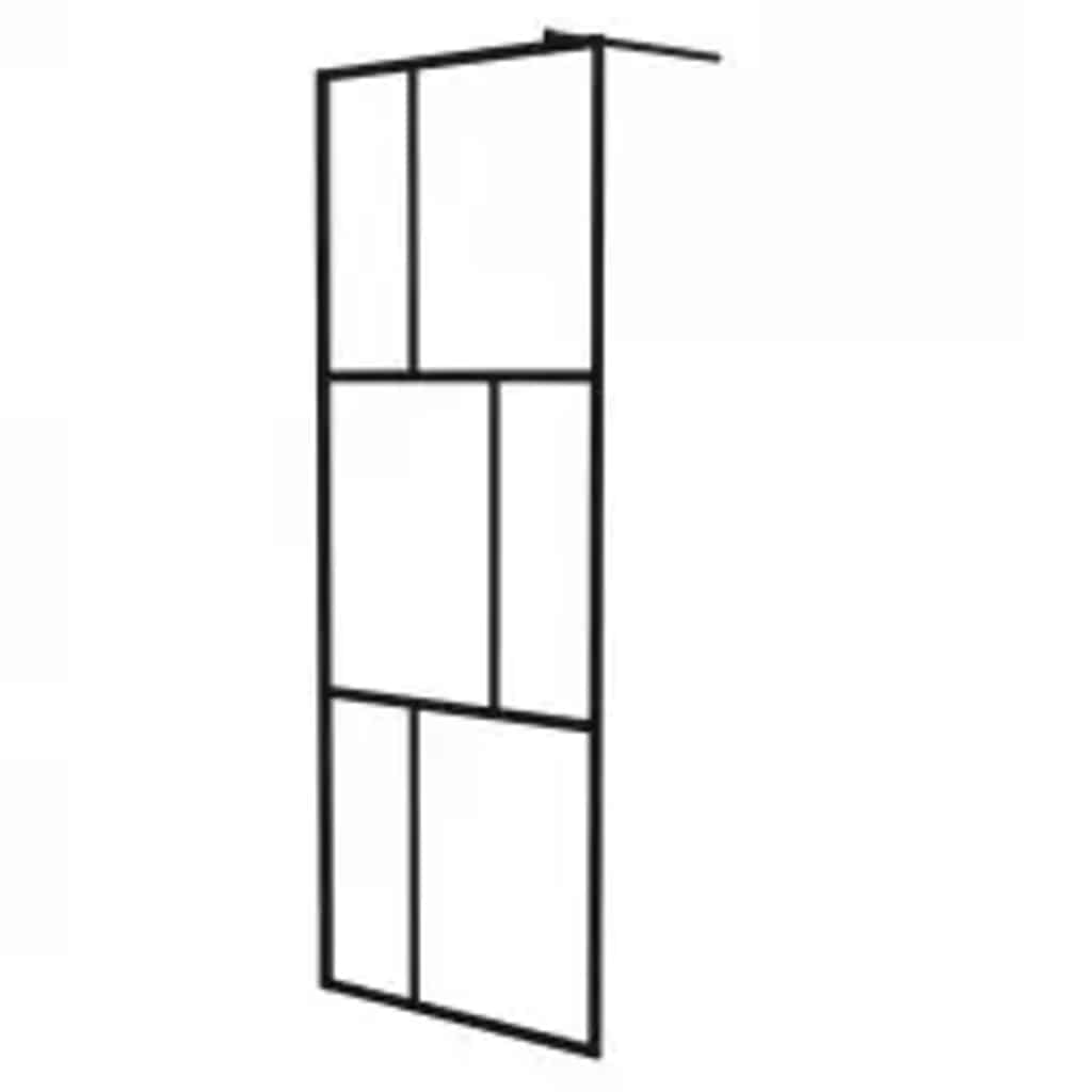 Vidaxl Walk -in Duschwand 80x195 cm gehärtetes Glas schwarz