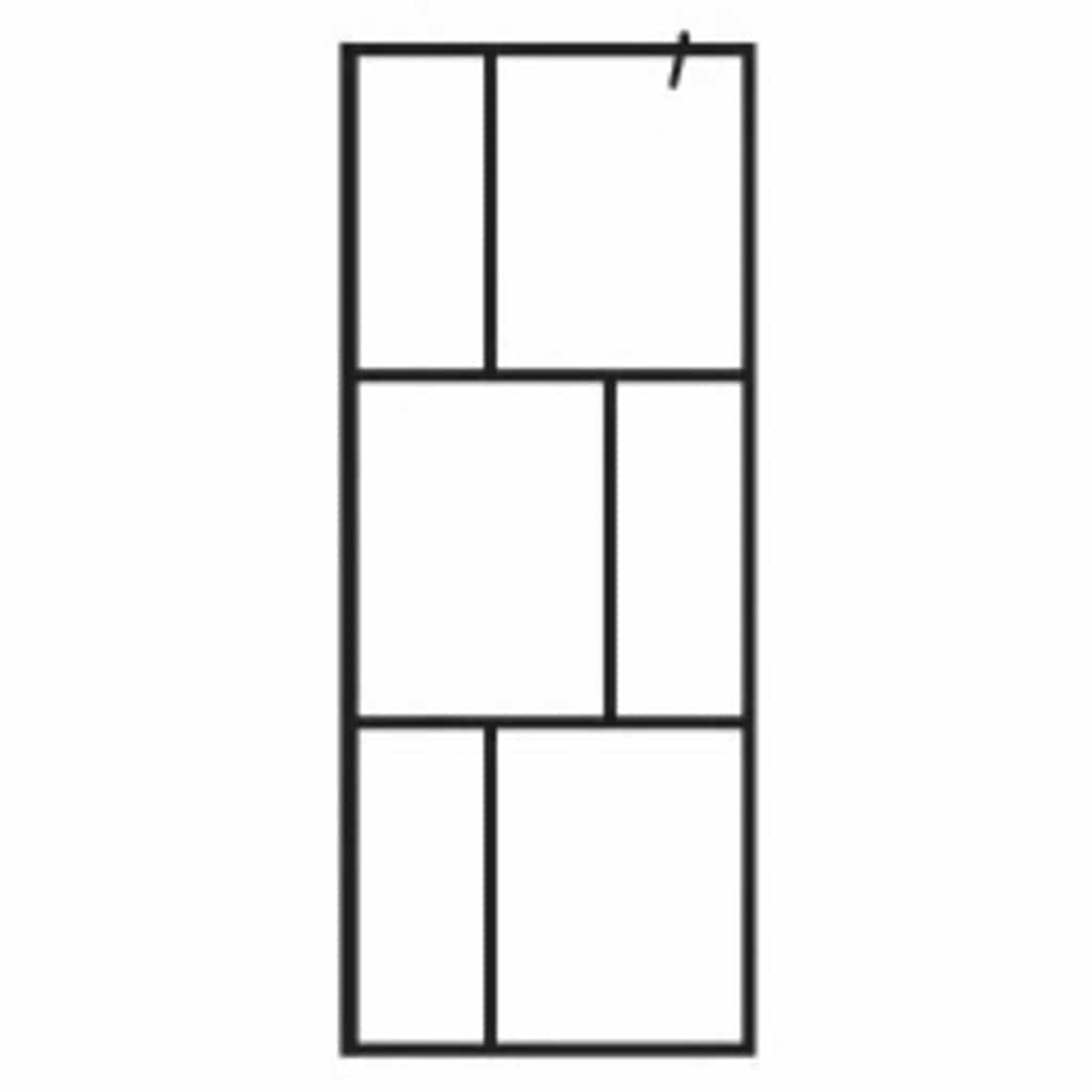Vidaxl Walk -in Duschwand 80x195 cm gehärtetes Glas schwarz