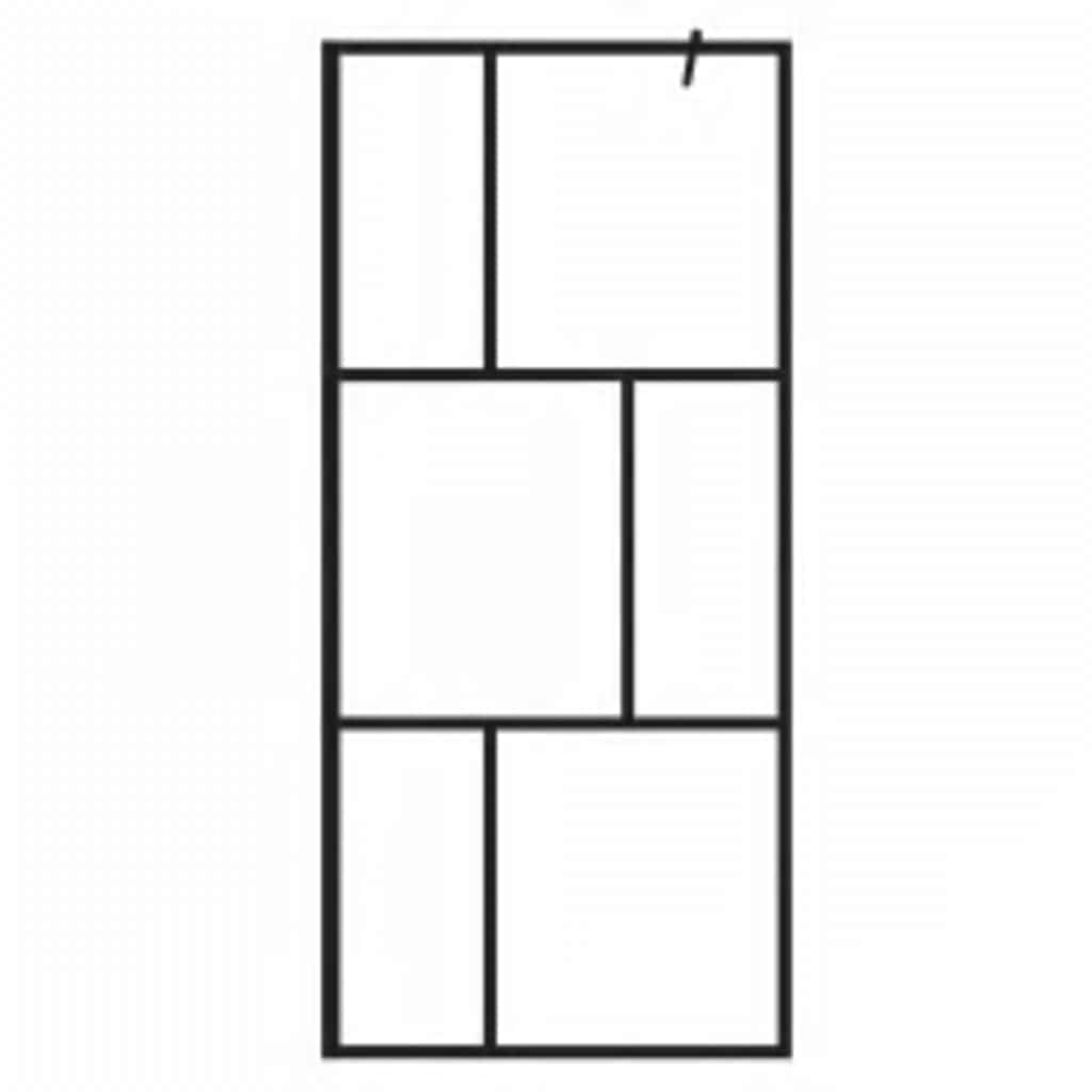 Vidaxl Walk -in Duschwand 90x195 cm gehärtetes Glas schwarz