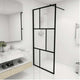 Vidaxl Walk -in Duschwand 90x195 cm gehärtetes Glas schwarz