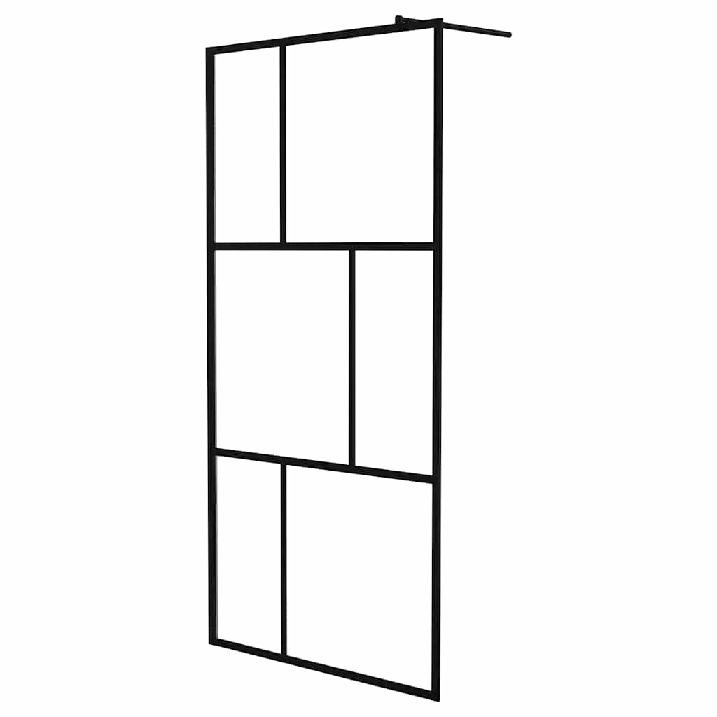 Vidaxl Walk -in Duschwand 100x195 cm terminiertes Glas schwarz