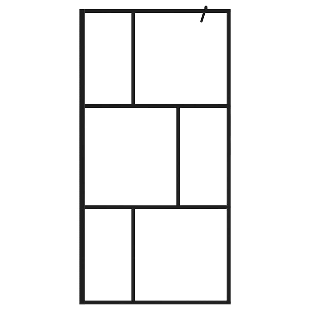Vidaxl Walk -in Duschwand 100x195 cm terminiertes Glas schwarz