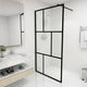 Vidaxl Walk -in Duschwand 100x195 cm terminiertes Glas schwarz