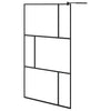 Vidaxl Walk -in Duschwand 115x195 cm gehärtetes Glas schwarz