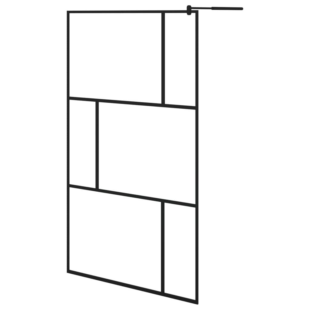 Vidaxl Walk -in Duschwand 115x195 cm gehärtetes Glas schwarz