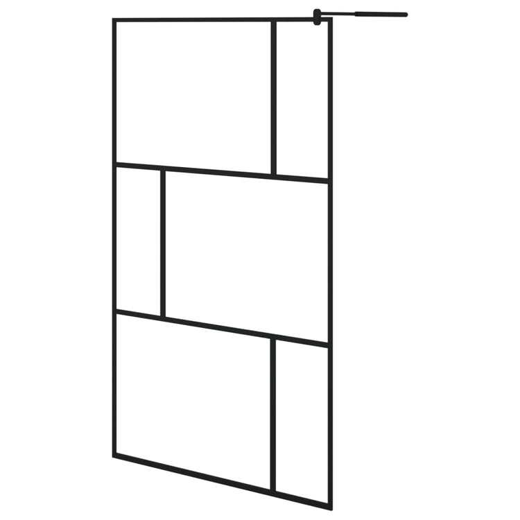 Vidaxl Walk -in Duschwand 115x195 cm gehärtetes Glas schwarz