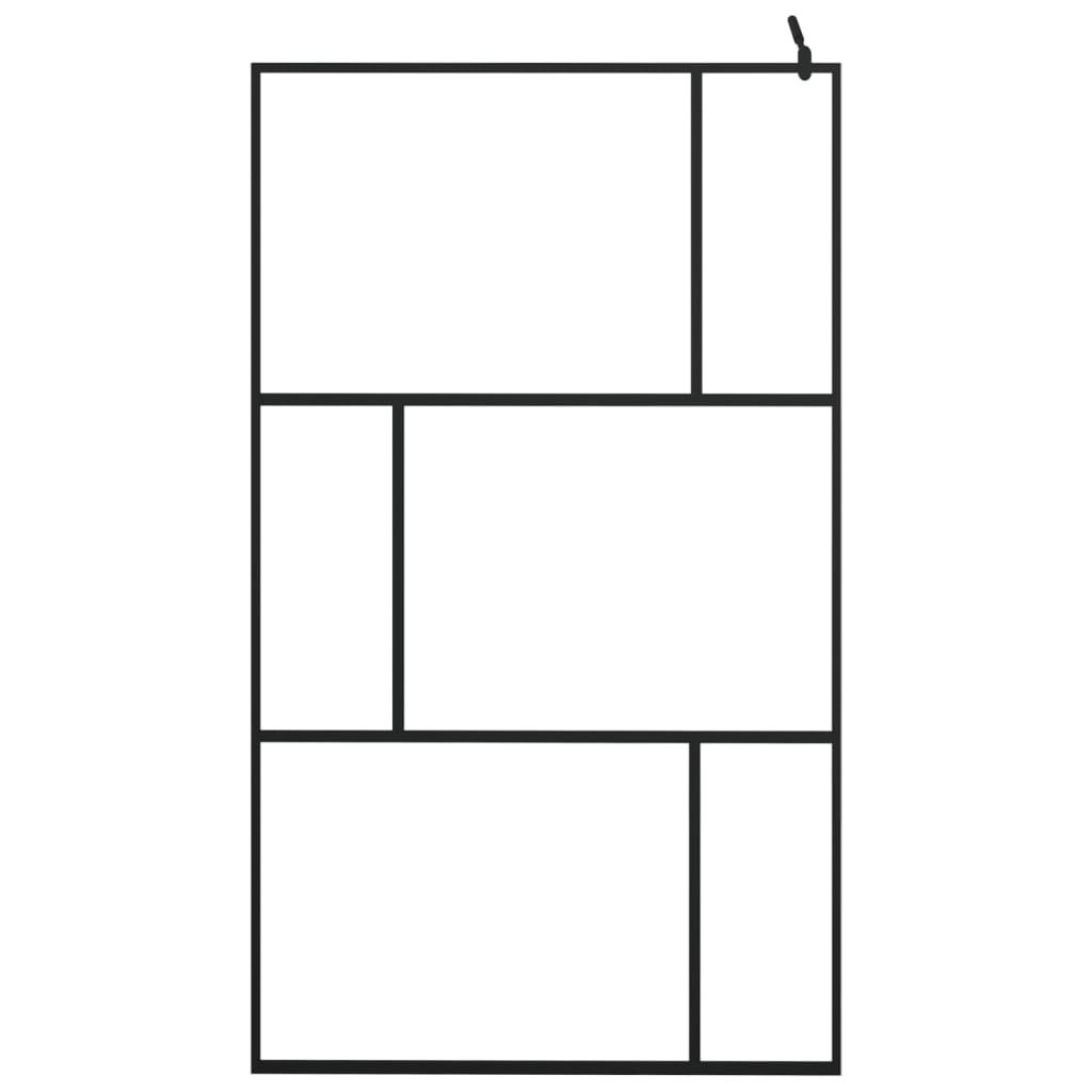 Vidaxl Walk -in Duschwand 115x195 cm gehärtetes Glas schwarz