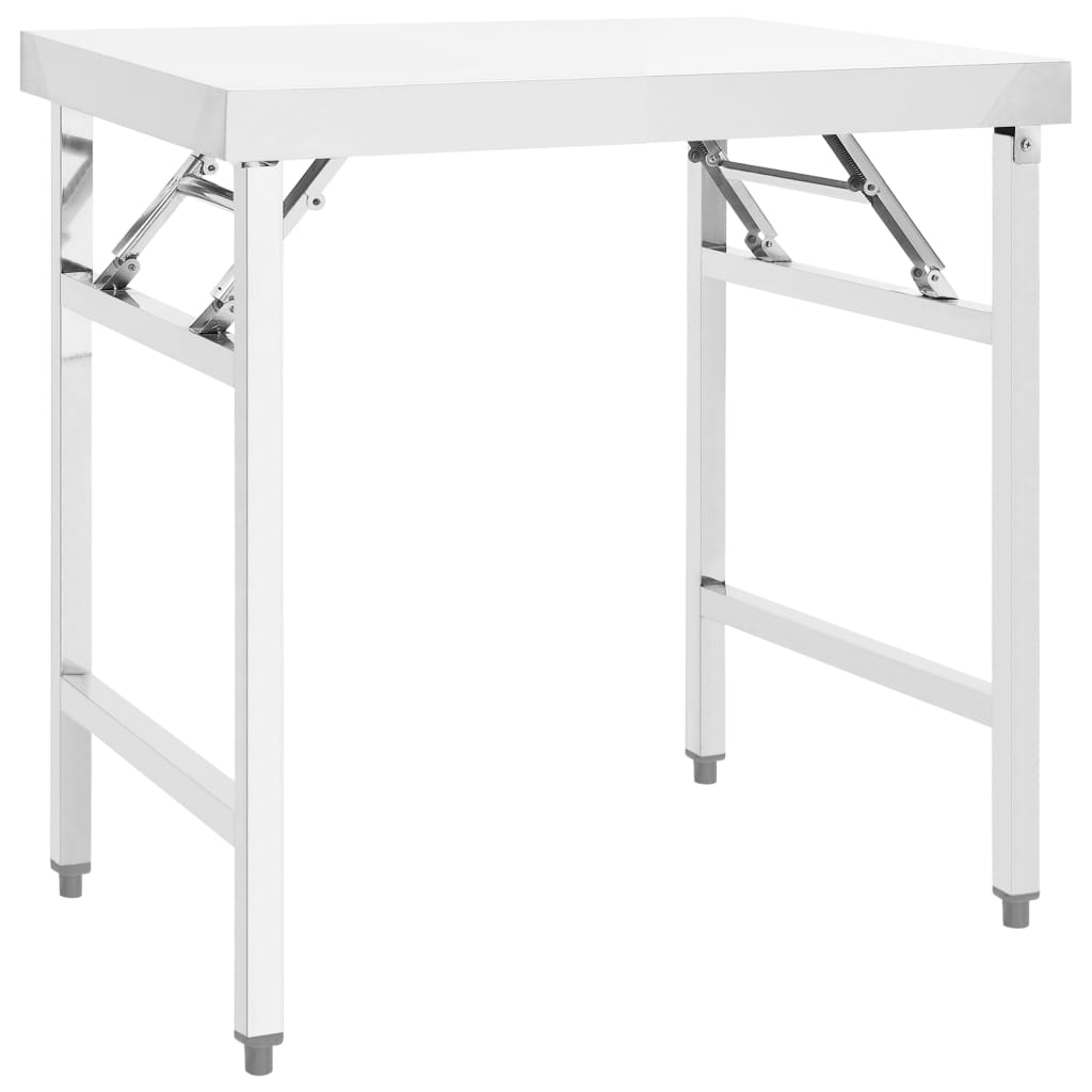 VIDAXL KÜCHTLICHKEIT TABEL COLLAPLIBLE 85X60X80 CM Edelstahl