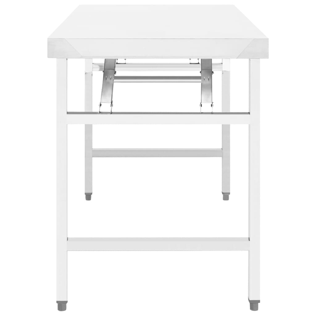 VIDAXL KÜCHTLICHKEIT TABEL COLLAPLIBLE 120 x 60 x 80 cm Edelstahl