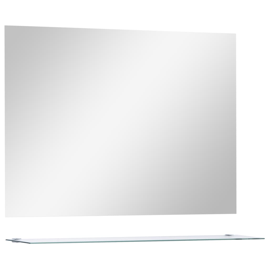 Vidaxl -Wandspiegel mit Regal 80x60 cm gehärtetes Glas