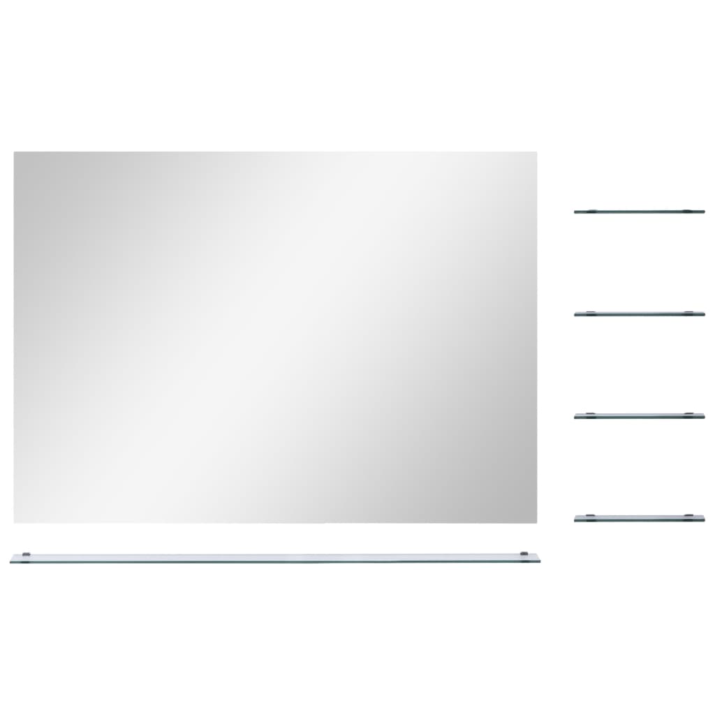 Vidaxl Wandspiegel mit 5 Regalen 80x60 cm Silberfarbe