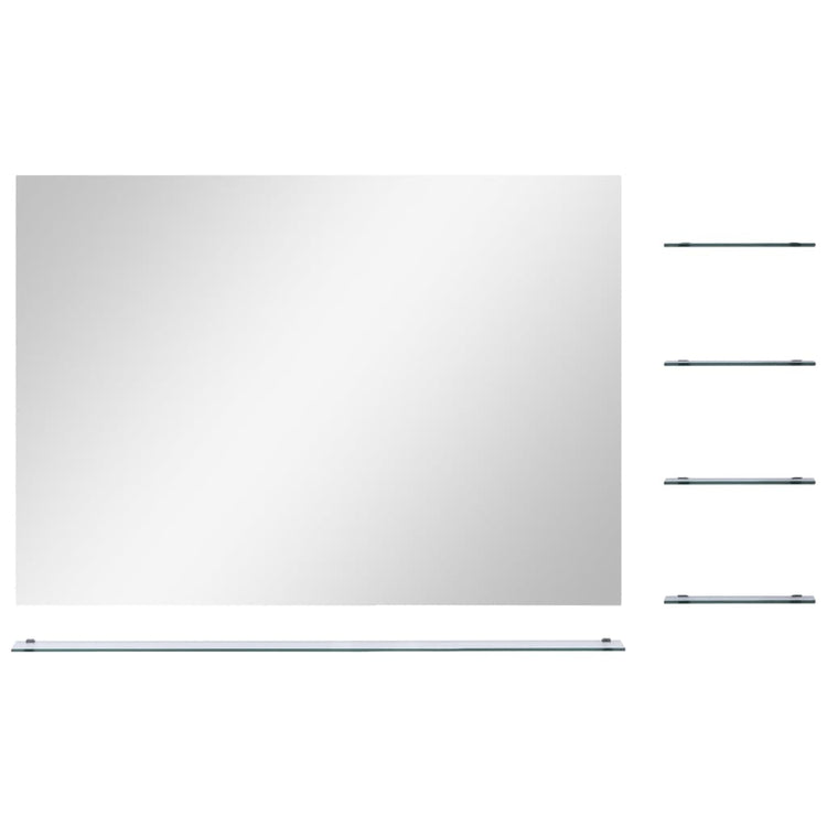 Vidaxl Wandspiegel mit 5 Regalen 80x60 cm Silberfarbe