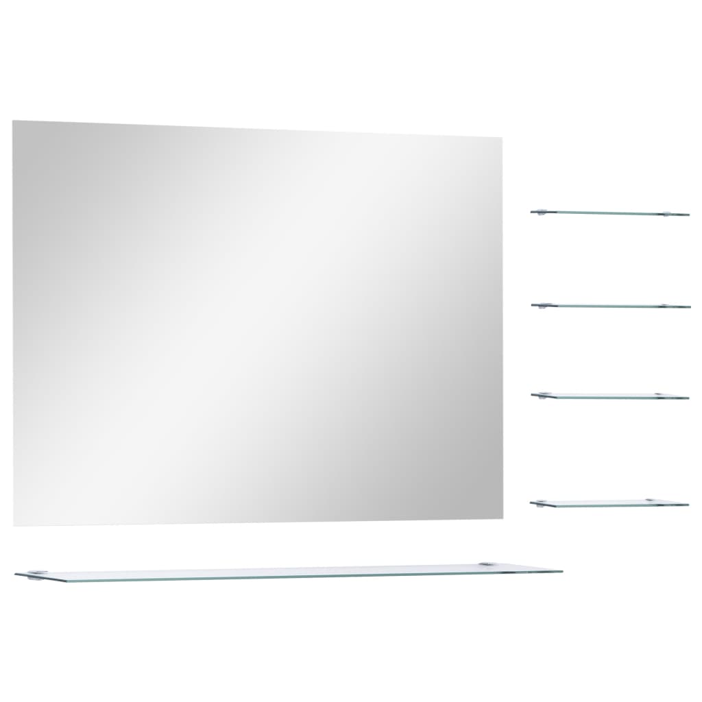 Vidaxl Wandspiegel mit 5 Regalen 80x60 cm Silberfarbe