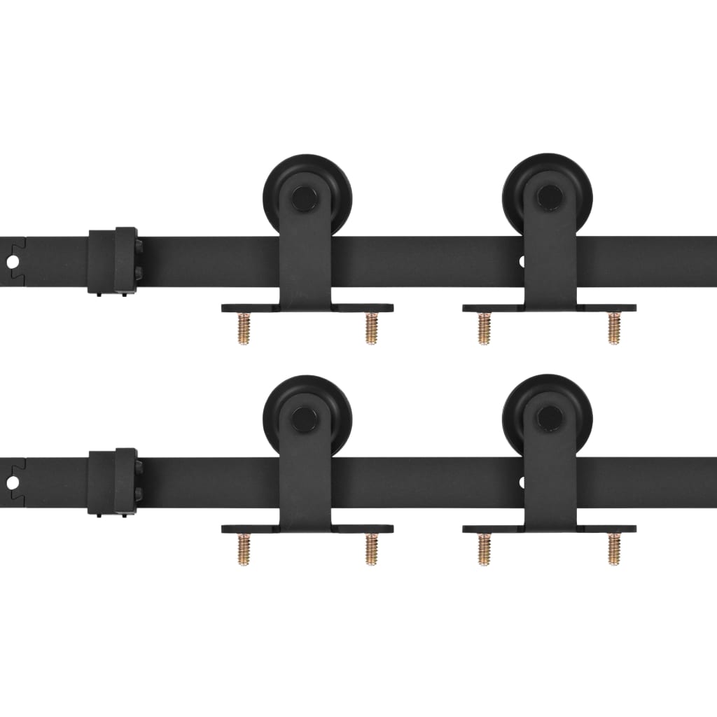 Vidaxl -Hardware -Sets für Schiebetüren 2 ST 200 cm Stahl schwarz