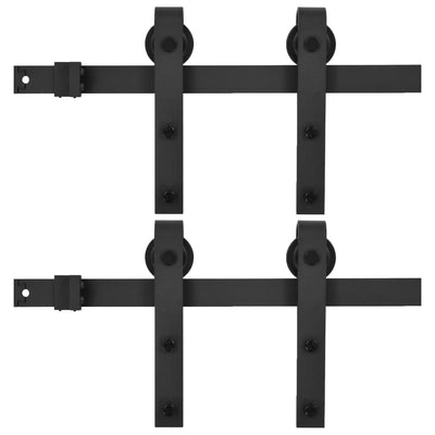 Vidaxl -Hardware -Sets für Schiebetüren 2 ST 183 cm Stahl schwarz