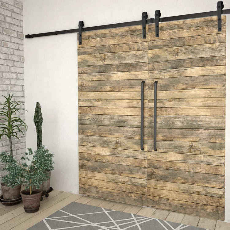Vidaxl -Hardware -Sets für Schiebetüren 2 ST 183 cm Stahl schwarz
