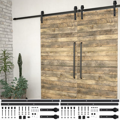 Vidaxl -Hardware -Sets für Schiebetüren 2 ST 183 cm Stahl schwarz
