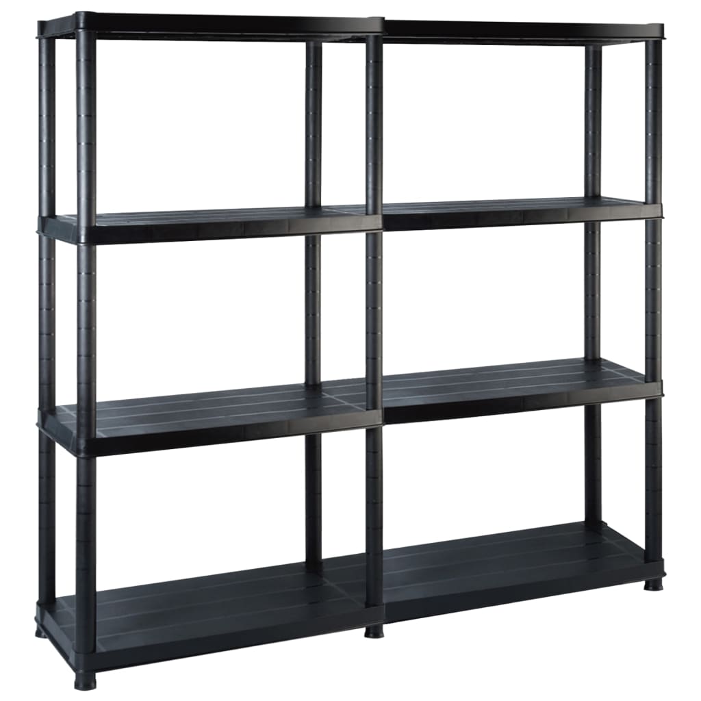 VIDAXL-LAGE RARK 4-Layer 122x30.5x130 cm Kunststoff Schwarz