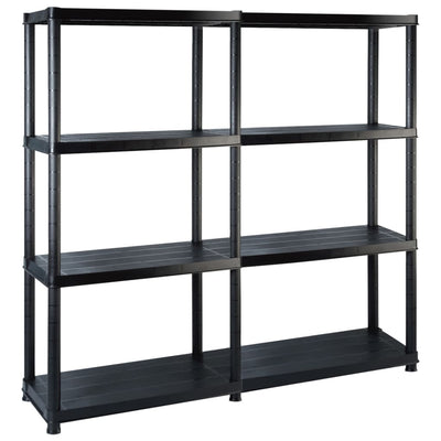 VIDAXL-LAGE RARK 4-Layer 122x30.5x130 cm Kunststoff Schwarz