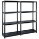 VIDAXL-LAGE RARK 4-Layer 122x30.5x130 cm Kunststoff Schwarz