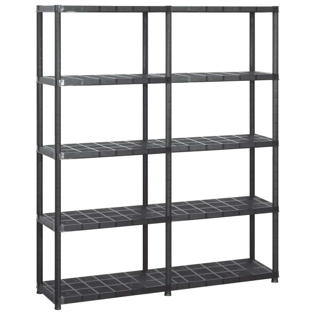 VIDAXL-LAGE RAKE 5-LAYER 142X38X170 CM KLASTIK SCHWARZ