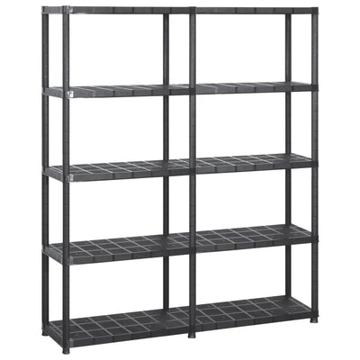VIDAXL-LAGE RAKE 5-LAYER 142X38X170 CM KLASTIK SCHWARZ