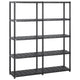 VIDAXL-LAGE RAKE 5-LAYER 142X38X170 CM KLASTIK SCHWARZ
