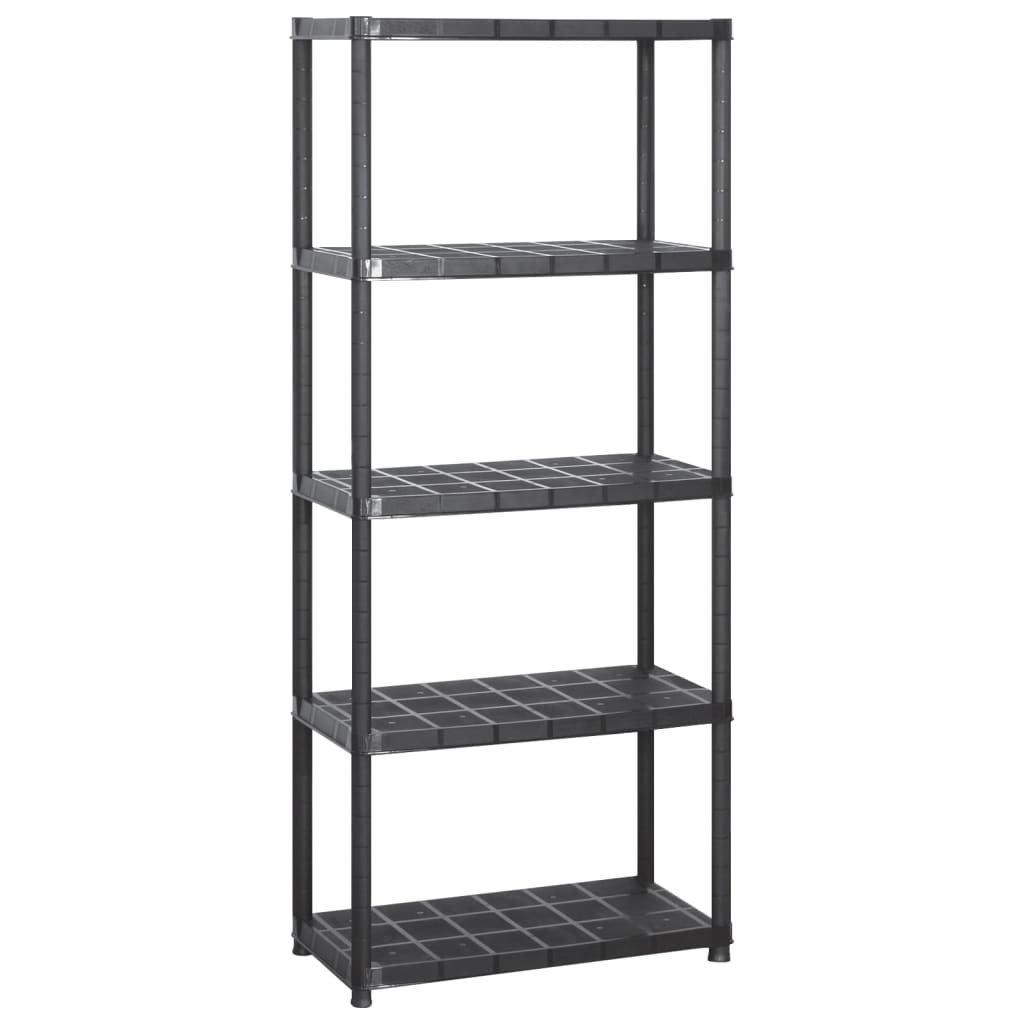 VIDAXL-LAGE RAKE 5-LAYER 142X38X170 CM KLASTIK SCHWARZ