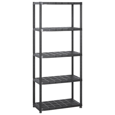 VIDAXL-LAGE RAKE 5-LAYER 142X38X170 CM KLASTIK SCHWARZ