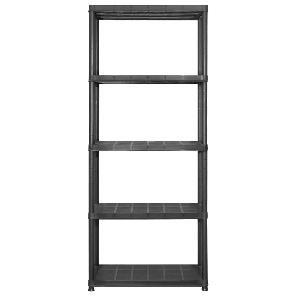 VIDAXL-LAGE RAKE 5-LAYER 142X38X170 CM KLASTIK SCHWARZ
